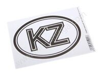Наклейка овальная "KZ" (100х140) фон белый, цвет черный (уп. 10 шт) A-STICKER